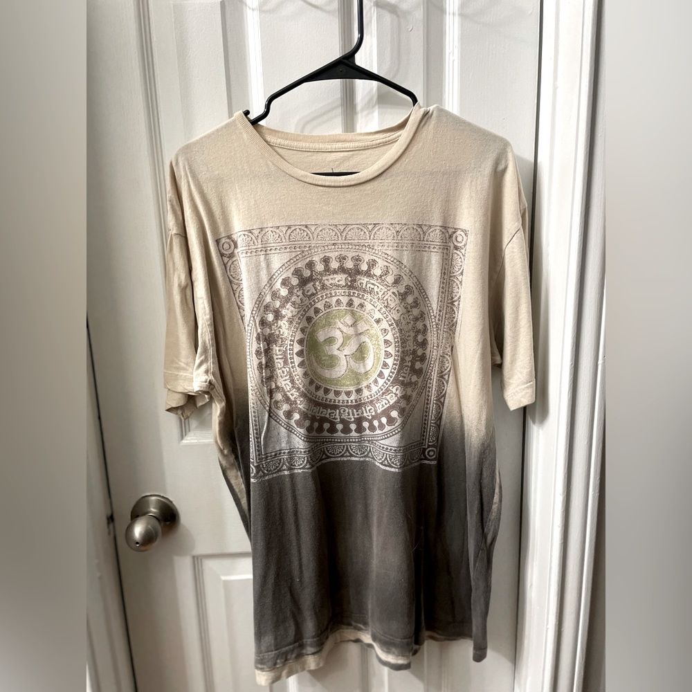earthbound sacred geometry ohm sign tie dyed t-shirt short sleeve